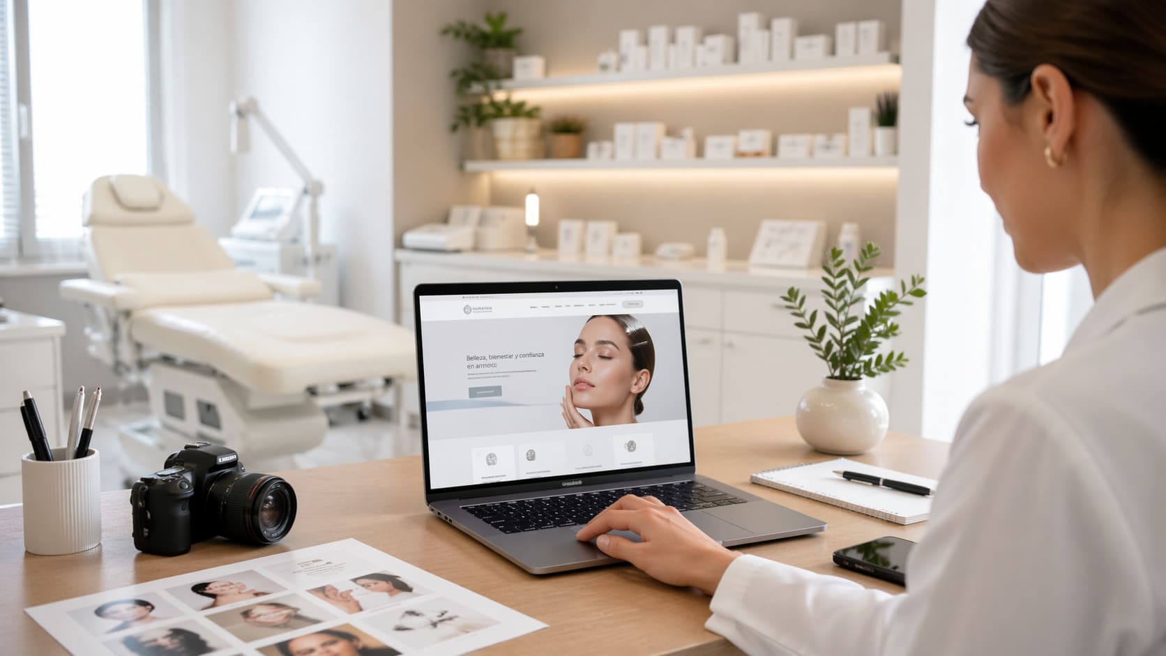 Clínica de medicina estética y salud privada con imagen de marca profesional y enfoque de diseño gráfico estratégico