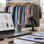 Profesional gestionando una tienda online del sector retail y ecommerce con métricas de marketing digital en pantalla